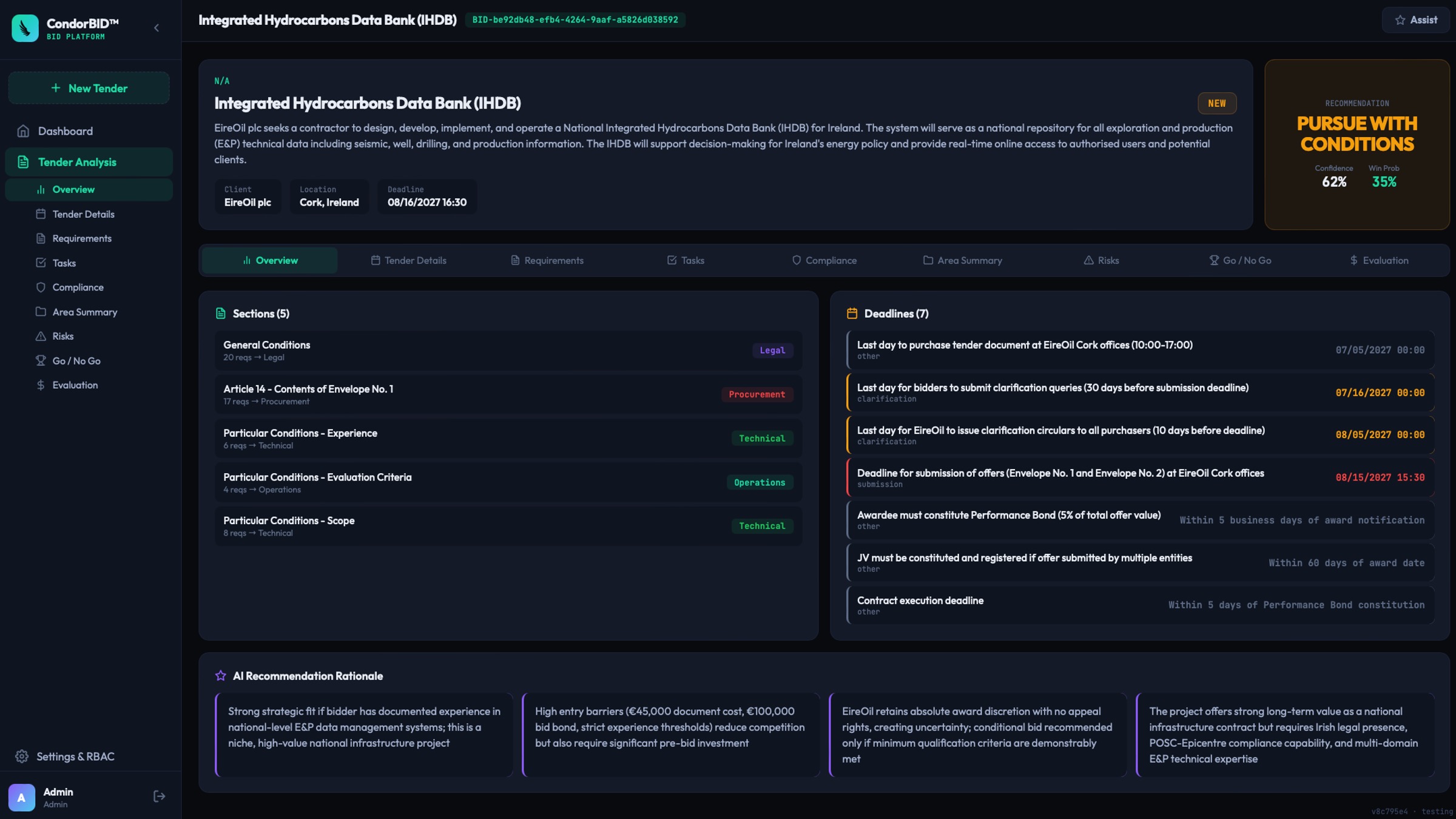 CondorBID™ — AI-powered tender management platform